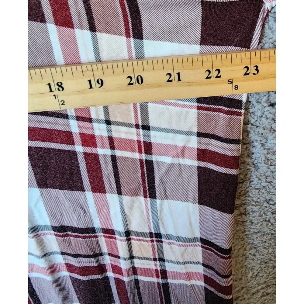 Torrid‎ Sleep Women's Short sleeve Button Up Collared Top Red Plaid Plus Size 1X